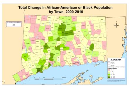 Total Change in African-American or Black Population by Town, [removed]North Canaan Hartland