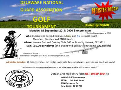 DELAWARE NATIONAL GUARD ASSOCIATION GOLF Hosted by NGADE