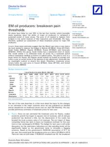 Deutsche Bank Research Emerging Markets Economics Commodities