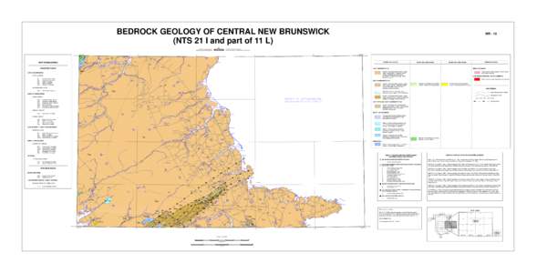 BEDROCK GEOLOGY OF CENTRAL NEW BRUNSWICK (NTS 21 I and part of 11 L) Department of Natural Resources Minerals, Policy and Planning Division  NR - 10