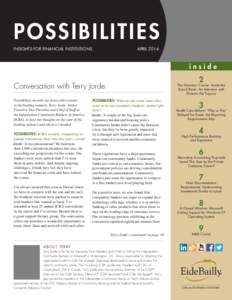 POSSIBILITIES INSIGHTS FOR FINANCIAL INSTITUTIONS APRIL[removed]inside