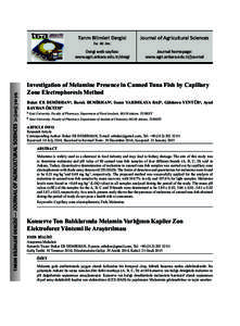 Tarım Bilimleri Dergisi  Journal of Agricultural Sciences Dergi web sayfası: www.agri.ankara.edu.tr/dergi