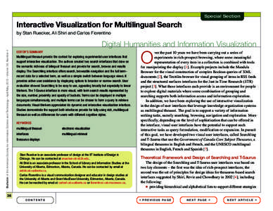 Special Section  Interactive Visualization for Multilingual Search by Stan Ruecker, Ali Shiri and Carlos Fiorentino  Bulletin of the American Society for Information Science and Technology – April/May 2012 – Volume 3