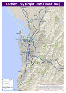 Adelaide - Key Freight Routes (Road - Rail) Two Wells Gawler  M