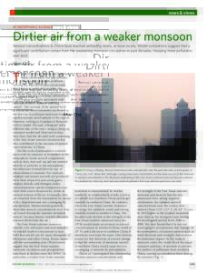 Atmospheric science: Dirtier air from a weaker monsoon