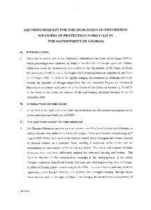 AMENDED REQUEST FOR T H E INDICATION OF PROVISIONAL MEASURES OF PROTECTION SUBMITTED BY THE GOVJERNMENT OF GEORGIA