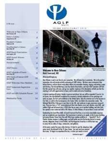 In this issue[removed]V O L U M E Welcome to New Orleans Mark Townsend, MD