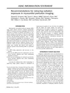 Myocardial perfusion imaging / Technetium-99m / Perfusion scanning / Nuclear medicine / Gamma camera / Positron emission tomography / Technetium (99mTc) tetrofosmin / Technetium (99mTc) sestamibi / Medical imaging / Medicine / Medical physics / Single-photon emission computed tomography