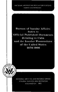 NATIONAL ARCHIVES MICROFILM PUBLICATIONS PAMPHLET DESCRIBING M24 Bureau of Insular Affairs Index to Official Published Documents