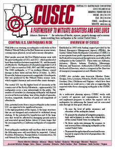 CENTRAL U.S. EARTHQUAKE CONSORTIUM 2630 E. HOLMES ROAD MEMPHIS, TENNESSEE[removed]PHONE: ([removed]FAX: ([removed]EMAIL: [removed]