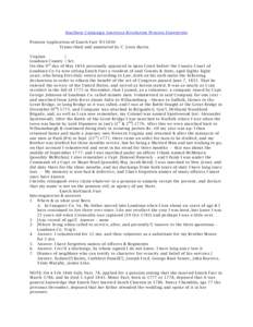 Southern Campaign American Revolution Pension Statements Pension Application of Enoch Furr W11030 Transcribed and annotated by C. Leon Harris Virginia } Loudoun County } Sct.