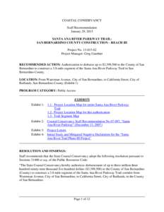 COASTAL CONSERVANCY Staff Recommendation January 29, 2015 SANTA ANA RIVER PARKWAY TRAIL: SAN BERNARDINO COUNTY CONSTRUCTION – REACH III Project No[removed]