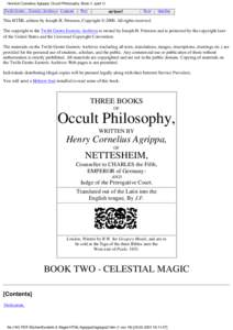 Esotericism / Metaphysics / Religion / Heinrich Cornelius Agrippa / Being / Magic