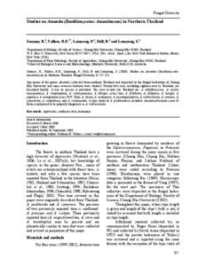 Fungal Diversity  Studies on Amanita (Basidiomycetes: Amanitaceae) in Northern Thailand