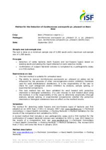 Method for the Detection of Xanthomonas axonopodis pv. phaseoli on Bean Seed Crop: Bean (Phaseolus vulgaris L.)