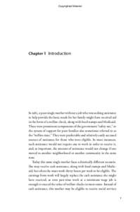 Copyrighted Material  Chapter 1 Introduction In , a poor single mother without a job who was seeking assistance to help provide the basic needs for her family might have received aid