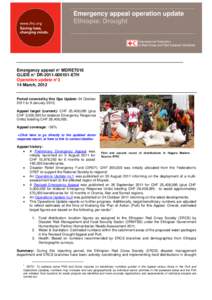 Emergency appeal operation update Ethiopia: Drought Emergency appeal n° MDRET010 GLIDE n° DR[removed]ETH Operation update n°3