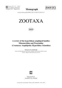 A review of the hyperiidean amphipod families Mimonectidae and Proscinidae (Crustacea: Amphipoda: Hyperiidea: Scinoidea)