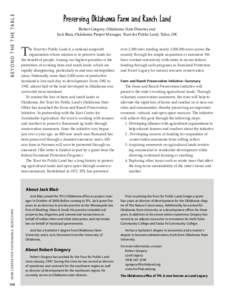 B E Y O N D T H E T H E TA B L E  Preserving Oklahoma Farm and Ranch Land Robert Gregory, Oklahoma State Director and Jack Blair, Oklahoma Project Manager, Trust for Public Land, Tulsa, OK