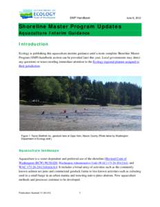 SMP Handbook  June 8, 2012 Shoreline Master Program Updates Aquaculture Interim Guidance