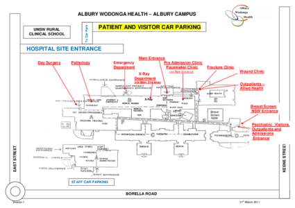UNSW RURAL CLINICAL SCHOOL To Car Park  ALBURY WODONGA HEALTH – ALBURY CAMPUS