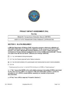 PRIVACY IMPACT ASSESSMENT (PIA) For the   Global Air Transportation Execution System (GATES)