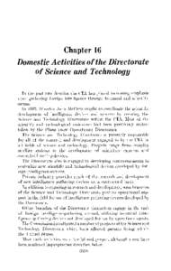 Commission on CIA Activities within the United States: Chapter 16 - Domestic Activities of the Directorate of Science and Technology