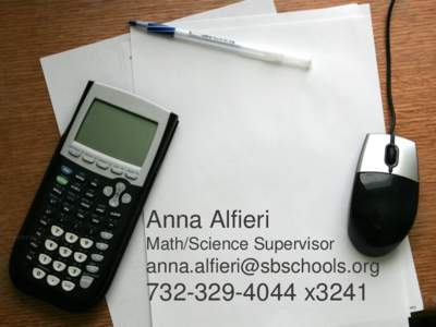 Anna Alfieri Math/Science Supervisorx3241