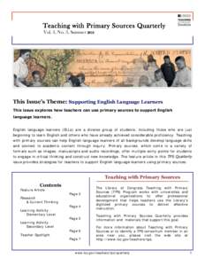 Teaching with Primary Sources Quarterly - Summer 2010