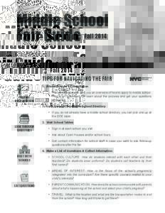 Middle School Fair Guide Fall 2014 Tips for navigating the fair