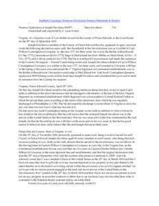 Southern Campaign American Revolution Pension Statements & Rosters Pension Application of Joseph Davidson W6977 Transcribed and annotated by C. Leon Harris. Mary Davidson