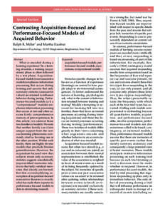 CURRENT DIRECTIONS IN PSYCHOLOGICAL SCIENCE  Special Section