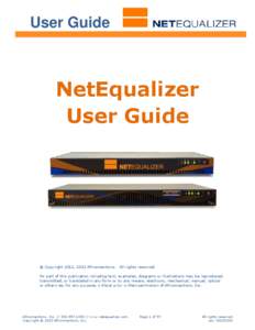 User Guide  NetEqualizer User Guide  © Copyright 2012, 2013 APconnections.