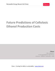 Renewable Energy Research @ Clixoo  Clixoo Future Predictions of Cellulosic Ethanol Production Costs