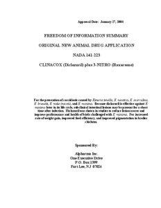 Approval Date: January 27, 2004  FREEDOM OF INFORMATION SUMMARY
