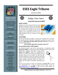 ESES Eagle Tribune January 9, 2015 Elijah Smith  Happy New Year!