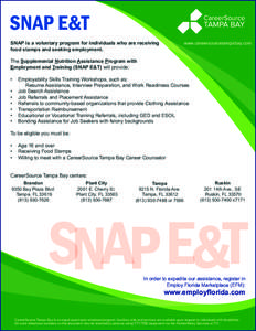 Supplemental Nutrition Assistance Program / United States Department of Agriculture / Tampa /  Florida / Ruskin /  Florida / Tampa Bay / Florida / Geography of Florida / Geography of the United States / Federal assistance in the United States