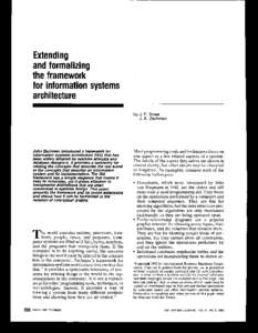 Extending and formalizing the framework for information systems architecture by J. F. Sowa