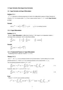 12 Super Derivative (Non-integer times Derivative[removed]Super Derivative and Super Differentiation Defintion[removed]f