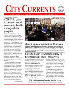 CITY CURRENTS  A NEWSLETTER FOR THE CITY COLLEGE COMMUNITY VOLUME XXI • ISSUE 23
