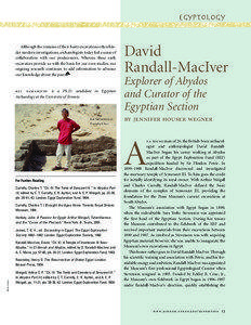 Archaeology / Arthur Weigall / Buhen / Egypt Exploration Society / Senusret / Ancient Egypt / Africa / Humanities / David Randall-MacIver / Senusret III / Twelfth dynasty of Egypt