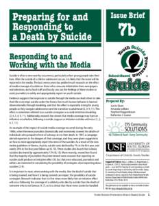 Preparing for and Responding to a Death by Suicide Issue Brief