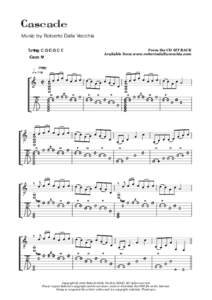 Cascade Music by Roberto Dalla Vecchia From the CD SIT BACK Available from www.robertodallavecchia.com  Tuning: C G C G C E