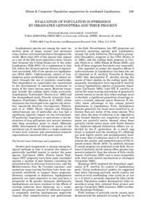 Bloem & Carpenter: Population suppression by irradiated Lepidoptera  165 EVALUATION OF POPULATION SUPPRESSION BY IRRADIATED LEPIDOPTERA AND THEIR PROGENY