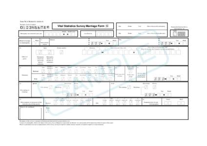 Form No.4 (Related to Article 6) Examples of entry of numbers Vital Statistics Survey Marriage Form Branch