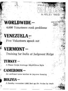 Peace Corps Volunteer – August 1966