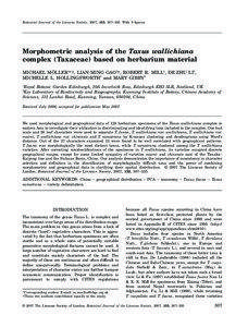 Biology / Taxus wallichiana / Principal component analysis / Herbarium / Linnean Society of London / Ficus / Hengduan Mountains / Asia / Geography of China / Flora of Pakistan