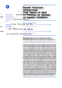 Beyond Vicarious Interactions: From Theory of Mind to Theories of Systems in Ergodic Artefacts