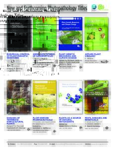 New and Forthcoming Phytopathology Titles  BIOLOGICAL CONTROL OF PLANT-PARASITIC NEMATODES Soil Ecosystem