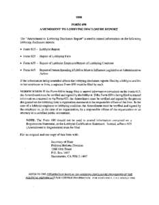 1990 FORM 690 AMENDMENT TO LOBBYING DISCLOSURE REPORT The 